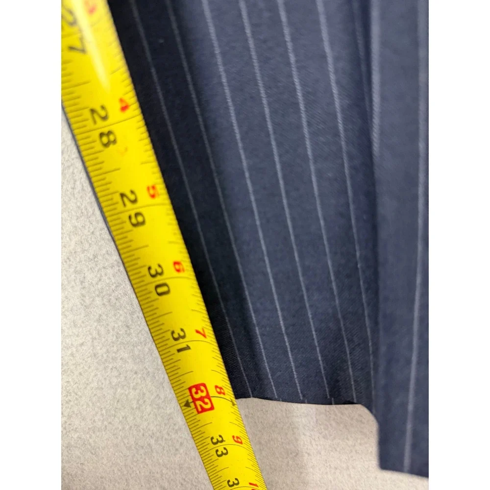 Ermenegildo‎ Zegna Milano Suit 44L Mens Navy Blue Pinstripe Trofeo Wool 2pc 54L